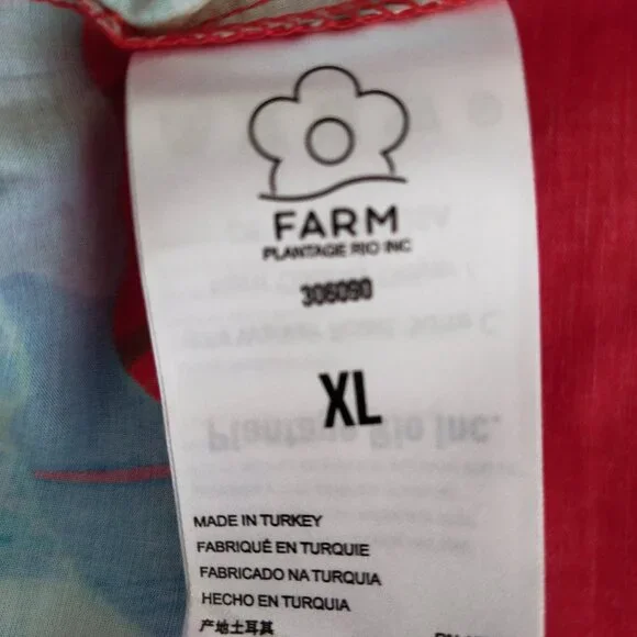 FARM RIO - Sweet Jungle Red Midi Dress - Size XL - Picture 12 of 14